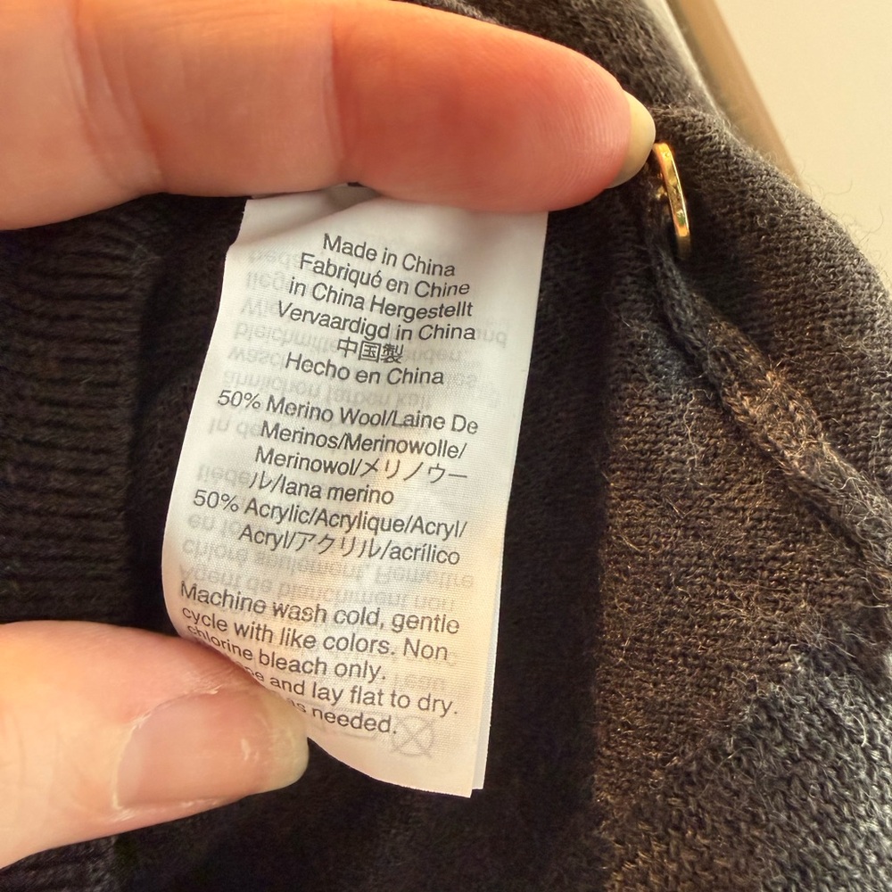 J.Crew Gray Cardigan with Gold Buttons - Picture 3 of 4